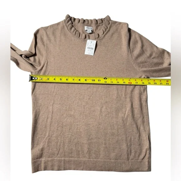 J Crew 100% Cotton ruffleneck sweater Women’s size Medium NWT - Picture 3 of 10
